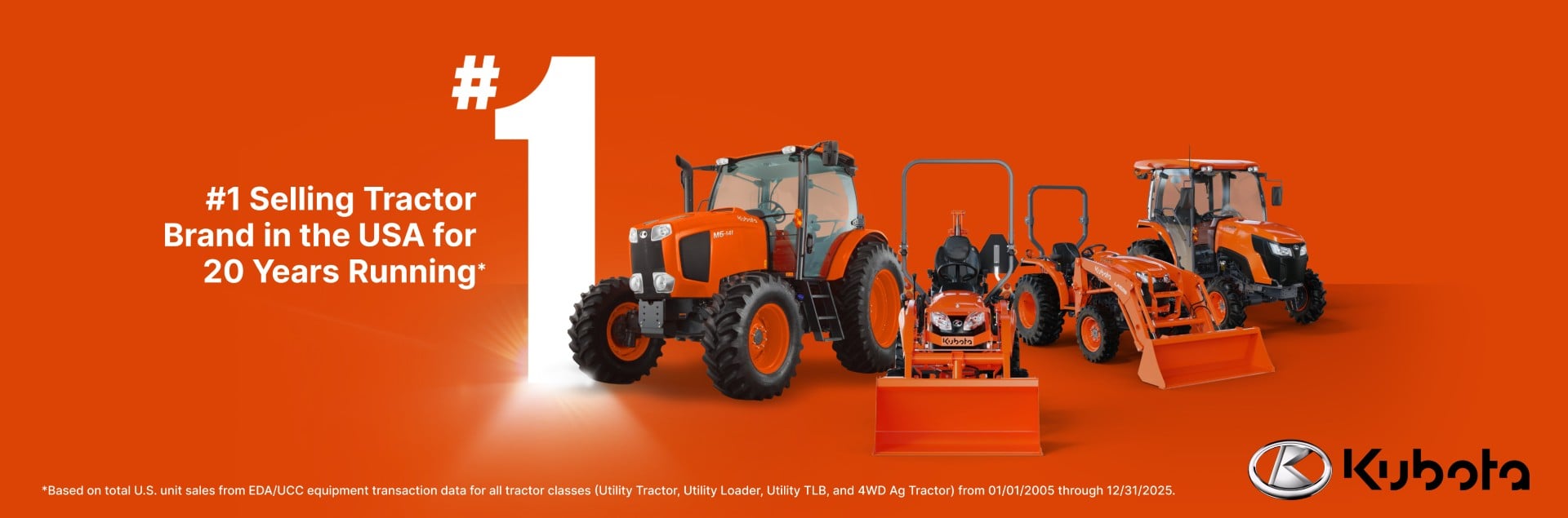 Kubota #1 Selling Tractor Brand in the USA for 20 Years Running